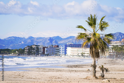 Fototapeta Naklejka Na Ścianę i Meble -  beautiful view of the beach of Spain Salou