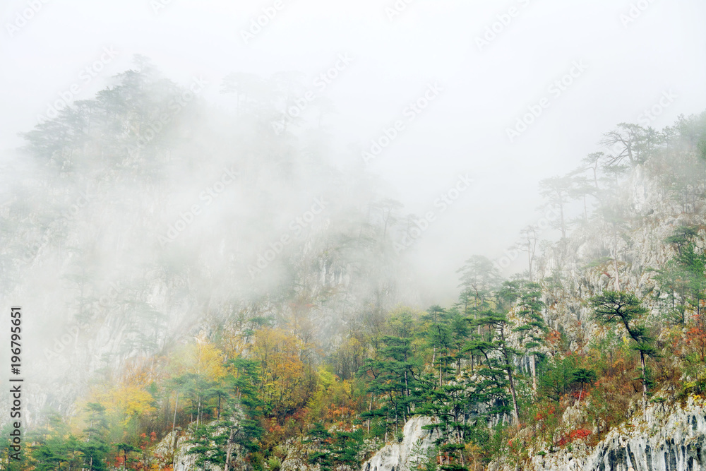 Autumn landscape in Mehedinti Mountains, Romania, Europe