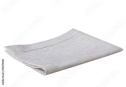 Fotografie Grey kitchen towel cloth isolated.