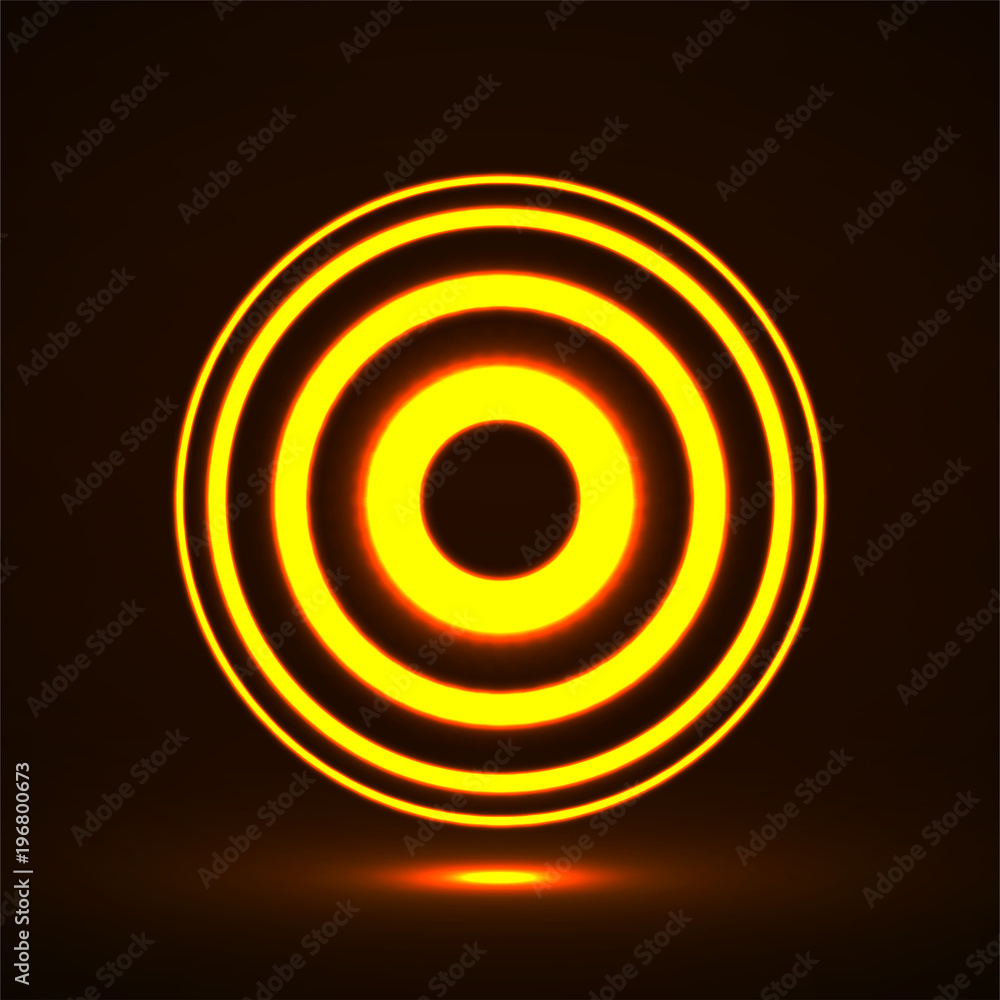 Abstract neon circles, geometric logo. Vector Abstract neon circles, geometric logo. Vector