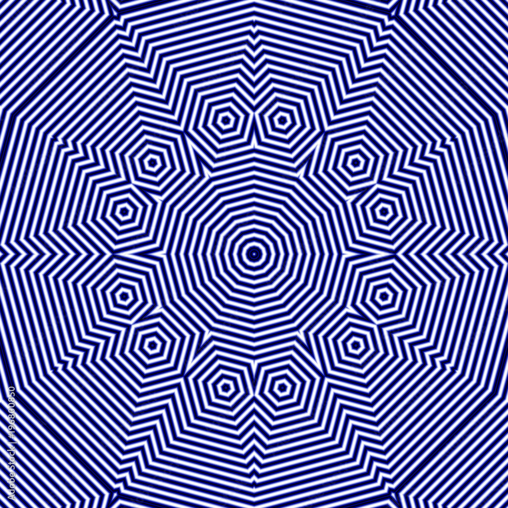 pattern with symmetric geometric ornament, effect optical illusion