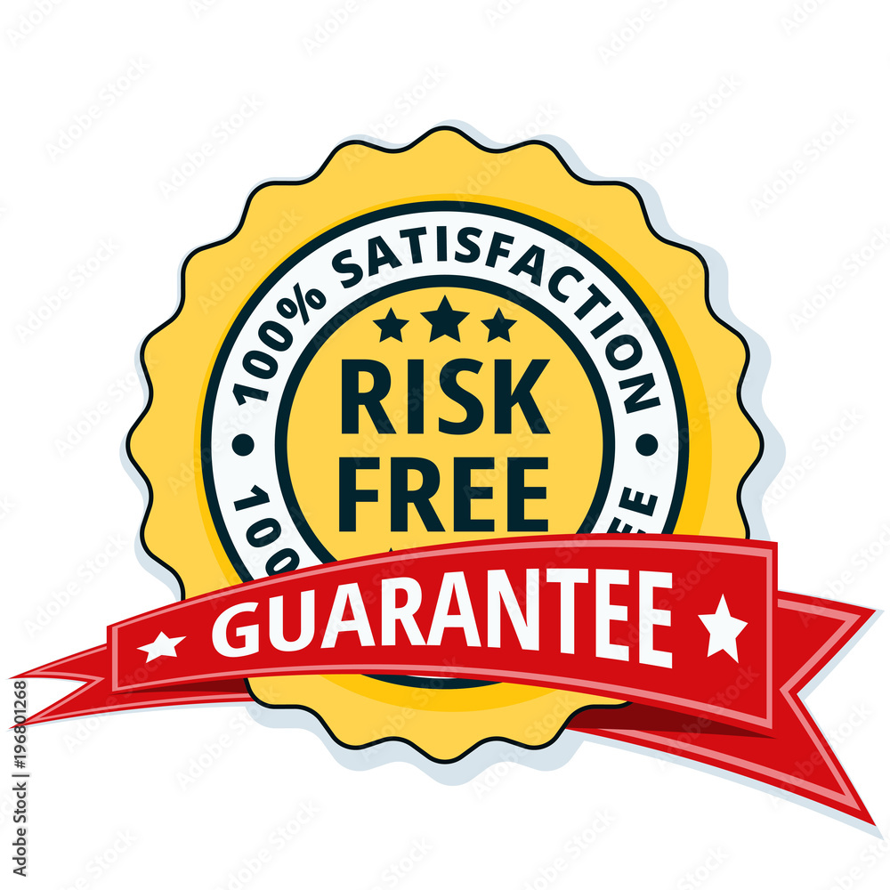 Risk Free 100% Satisfaction Guarantee illustration Risk Free 100% Satisfaction Guarantee illustration