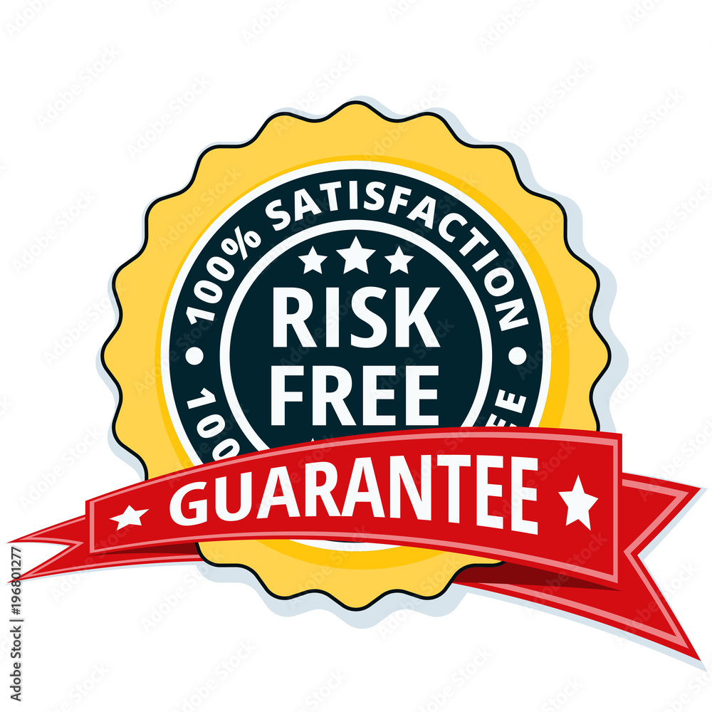 Risk Free 100% Satisfaction Guarantee illustration Risk Free 100% Satisfaction Guarantee illustration