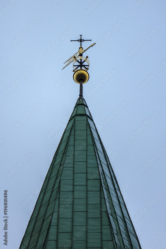 View of Saint Olaf Church (Sankt Olai Kirke). Saint Olaf Church - cathedral church of Elsinore (Helsingor) in north of Zealand, Denmark. Saint Olaf Church built between 1295 and 1559.