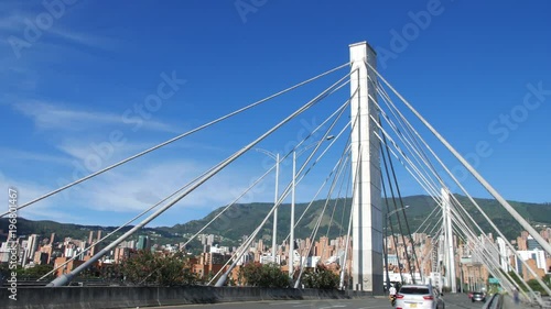 GILBERTO ECHEVERRI MEJIA CITY TRANSPORTATION BRIDGE (4 SUR), MEDELLIN, COLOMBIA, PANNING SHOT photo