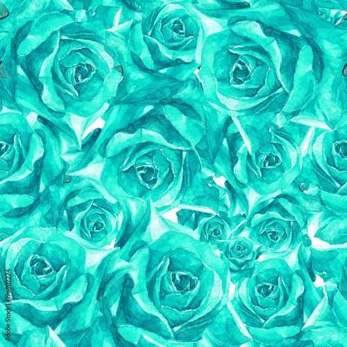 Watercolor seamless pattern of roses.