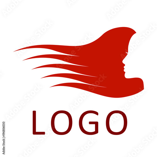 Hair girl fast in the wind, salon logo – stock vector