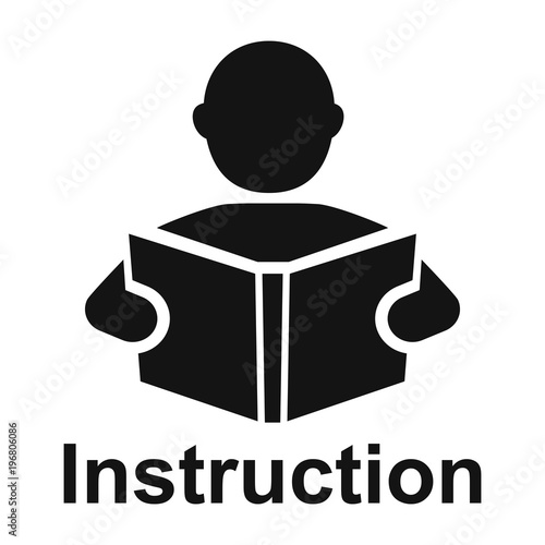 Vászonkép Мan read a book simple icon