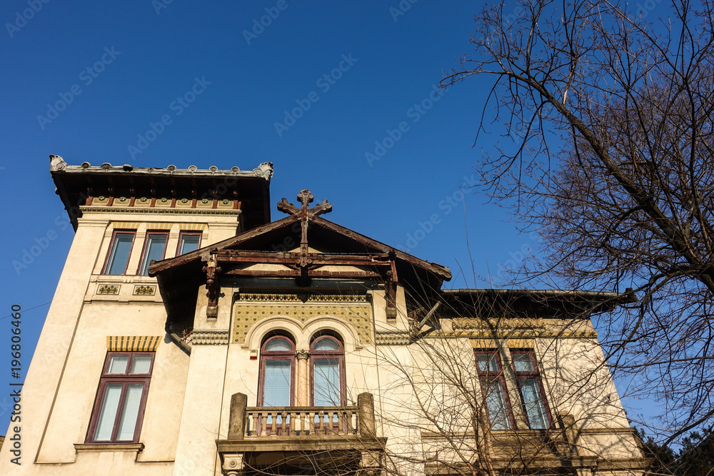 Old architecture in Bucharest Romania Europe streets