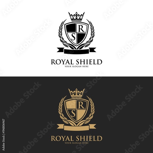 Luxury vintage crest logo. Calligraphic royal emblems and elements elegant decor. Vector crest monogram ornament for letter