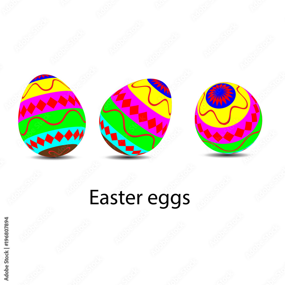 Colourful Easter Eggs on white background Colourful Easter Eggs on white background