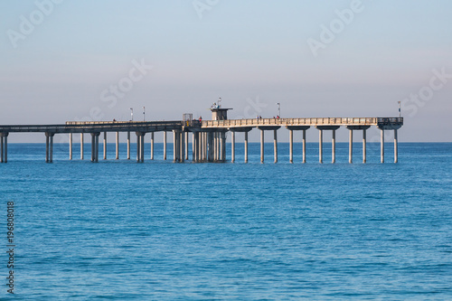 Far end of the Ocean Beach fishing pier in San Diego, California.