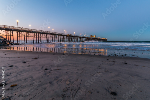 The Oceanside  California fishing pier at dawn  located in San Diego County.
