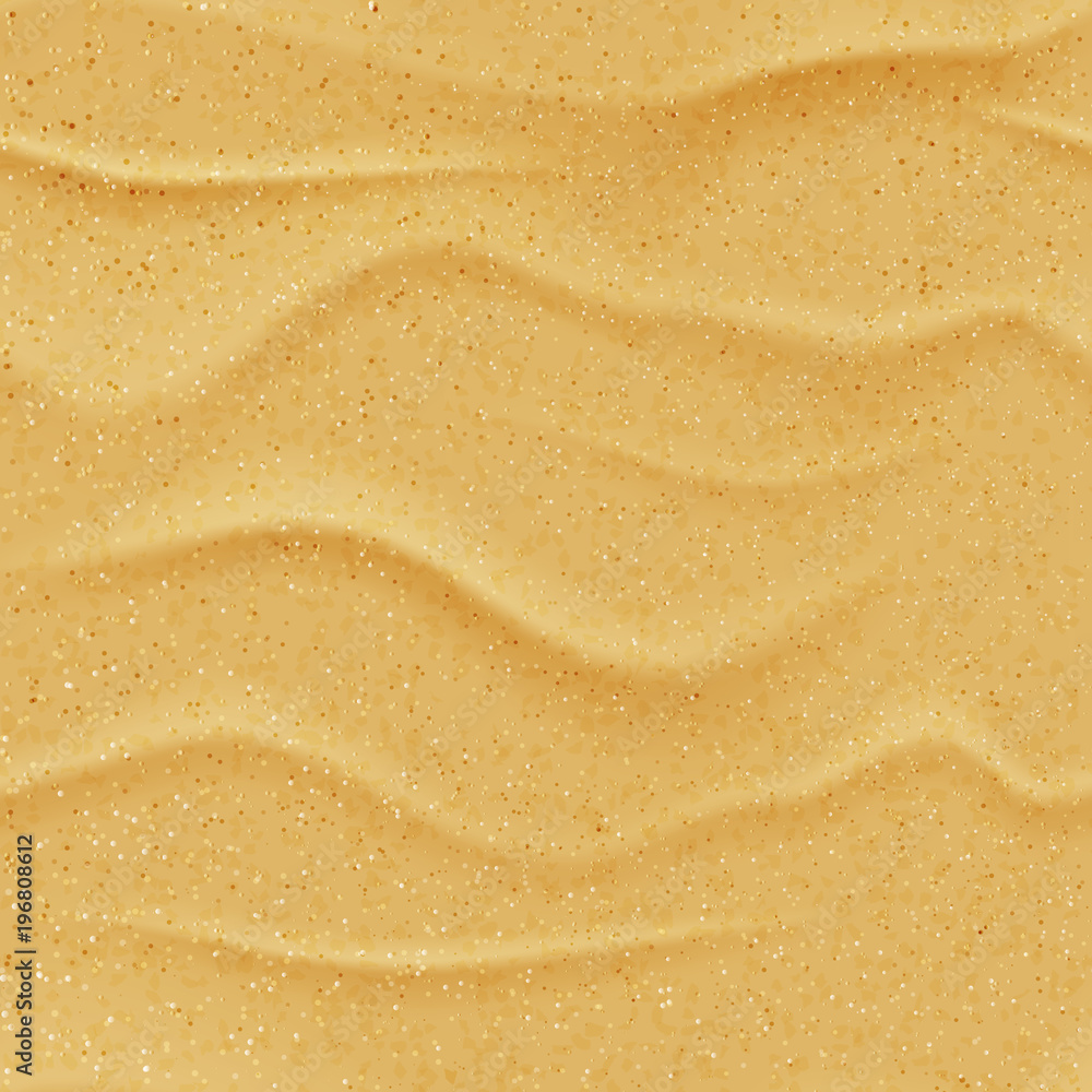 Vector yellow sand beach seamless texture. Abstract summer nature