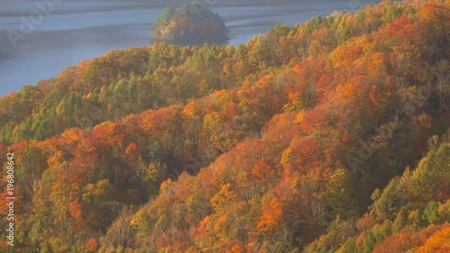 Autumn Sunrise / Akimoto Lake,Urabandai,Japan photo