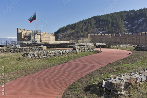 Ruins of the medieval fortress Krakra from the period of First Bulgarian Empire near city of Pernik, Bulgaria photo