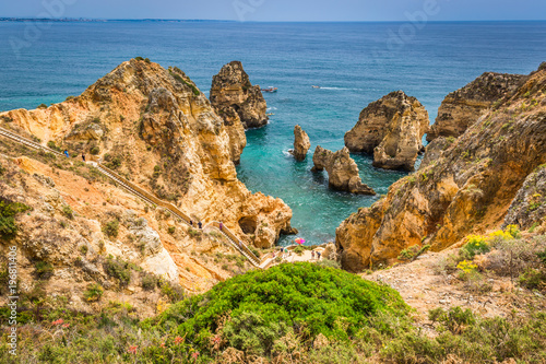 Natural rocks and beaches at Lagos Portugal