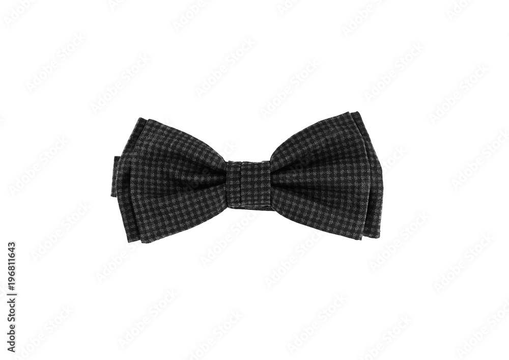 Black Checkered Bow Tie Isolated on White Black Checkered Bow Tie Isolated on White