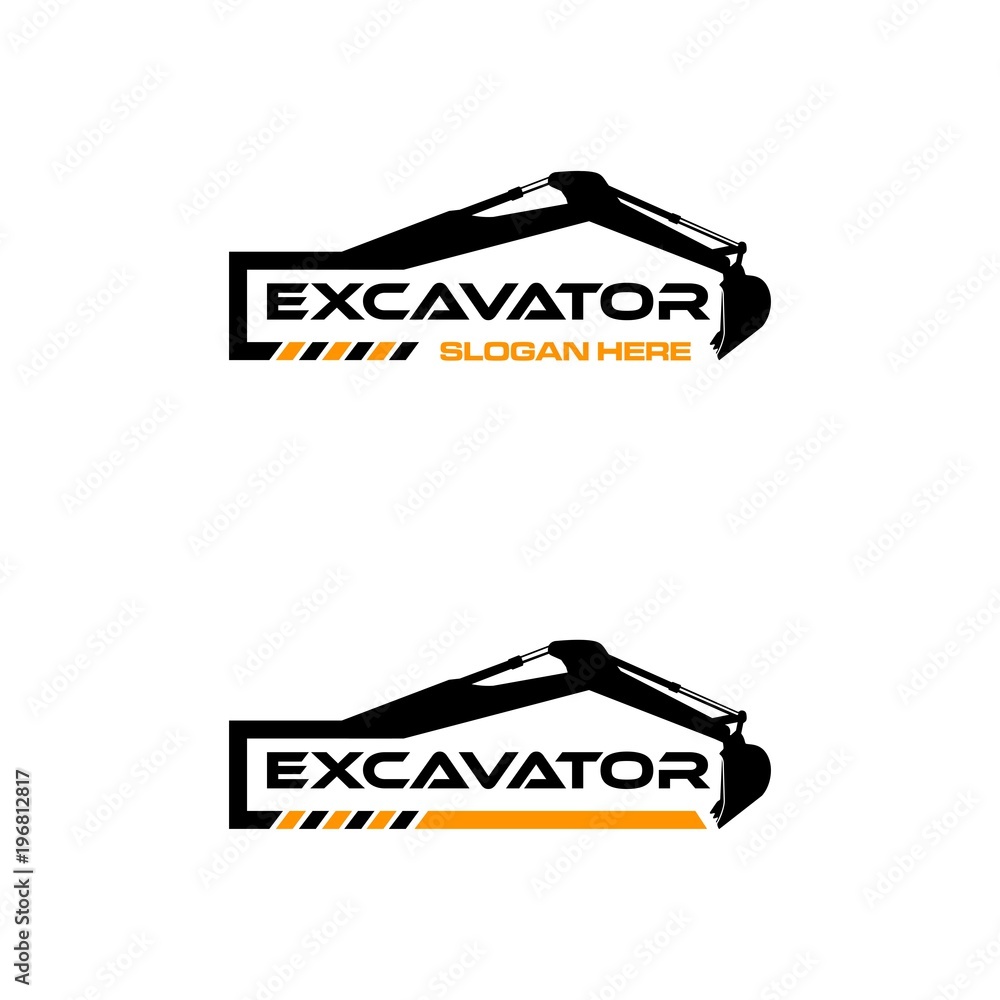 Excavator Vector Logo Template. construction, vector illustration Excavator Vector Logo Template. construction, vector illustration