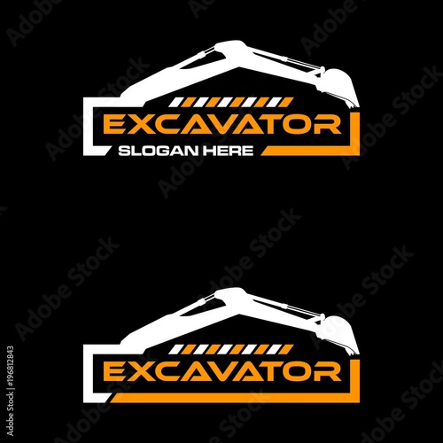 Excavator Vector Logo Template. construction, vector illustration