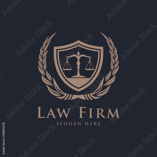 Law Firm,Law Office, Lawyer services, Luxury vintage crest logo, Vector logo template