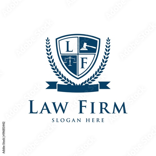 Law Firm,Law Office, Lawyer services, Luxury vintage crest logo, Vector logo template