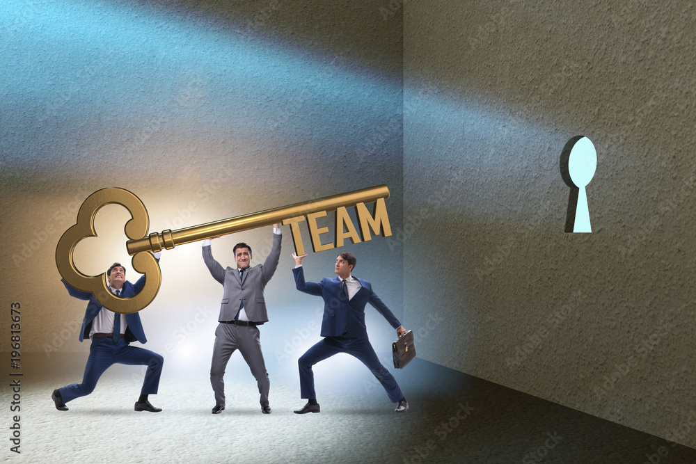 Fototapeta premium Businessmen in team and teamwork concept