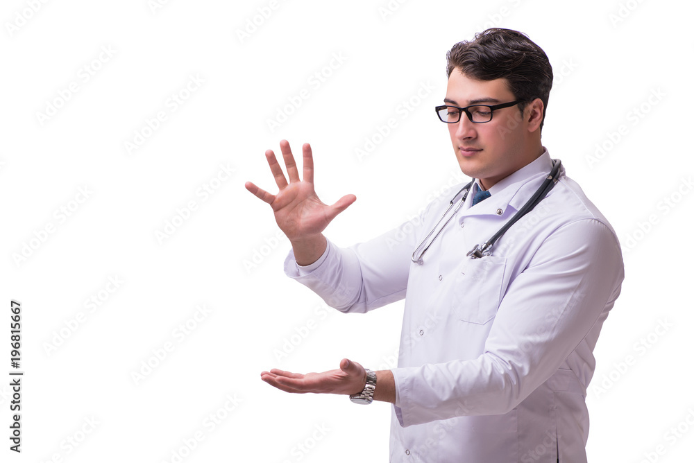 Young male doctor isolated on white background Young male doctor isolated on white background