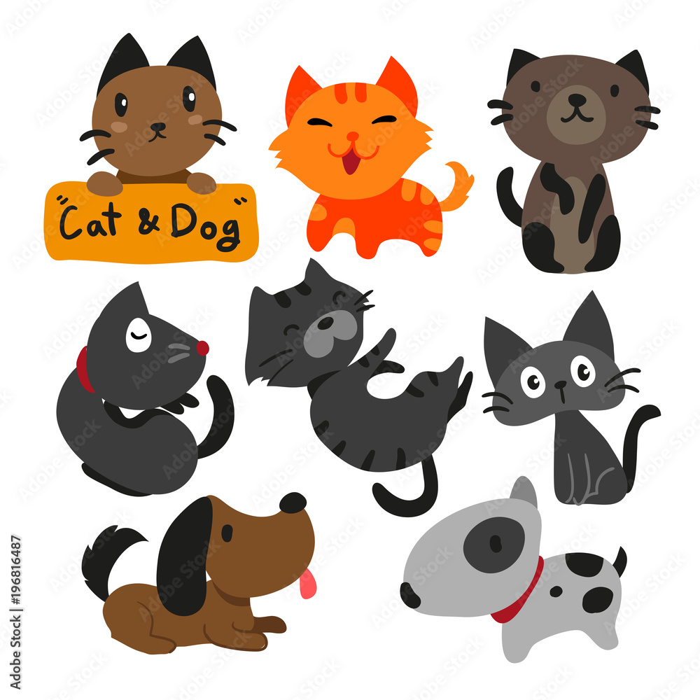 cat and dog character design cat and dog character design