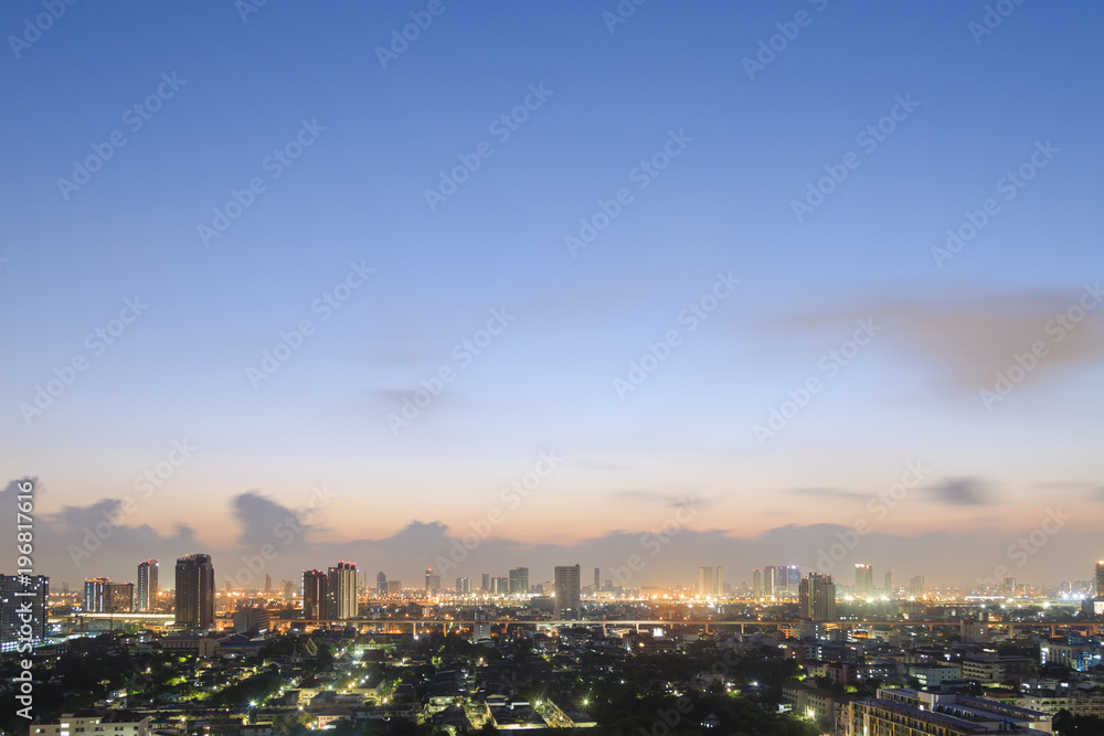 morning time view of Bangkok city, thailand