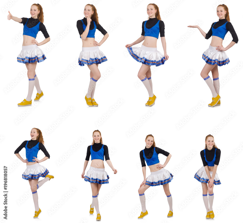 Cheerleader isolated on the white background Cheerleader isolated on the white background