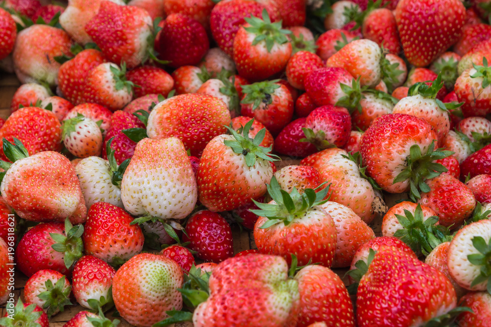 Red strawberry, Loosely laid strawberries in different positions. Red strawberry, Loosely laid strawberries in different positions.
