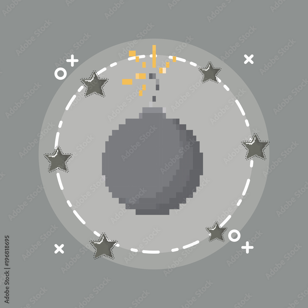 Video game bomb icon over gray background, colorful design. vector illustration Video game bomb icon over gray background, colorful design. vector illustration