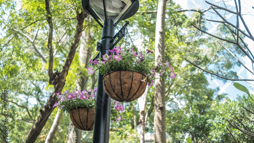 Generic Purple Hanging Plant In A Park