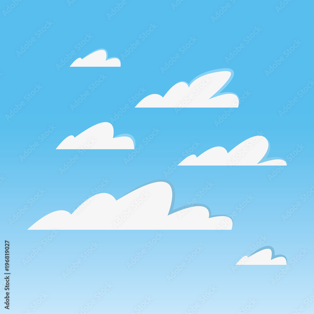 Fototapeta Background of sky with clouds, colorful design vector illustration