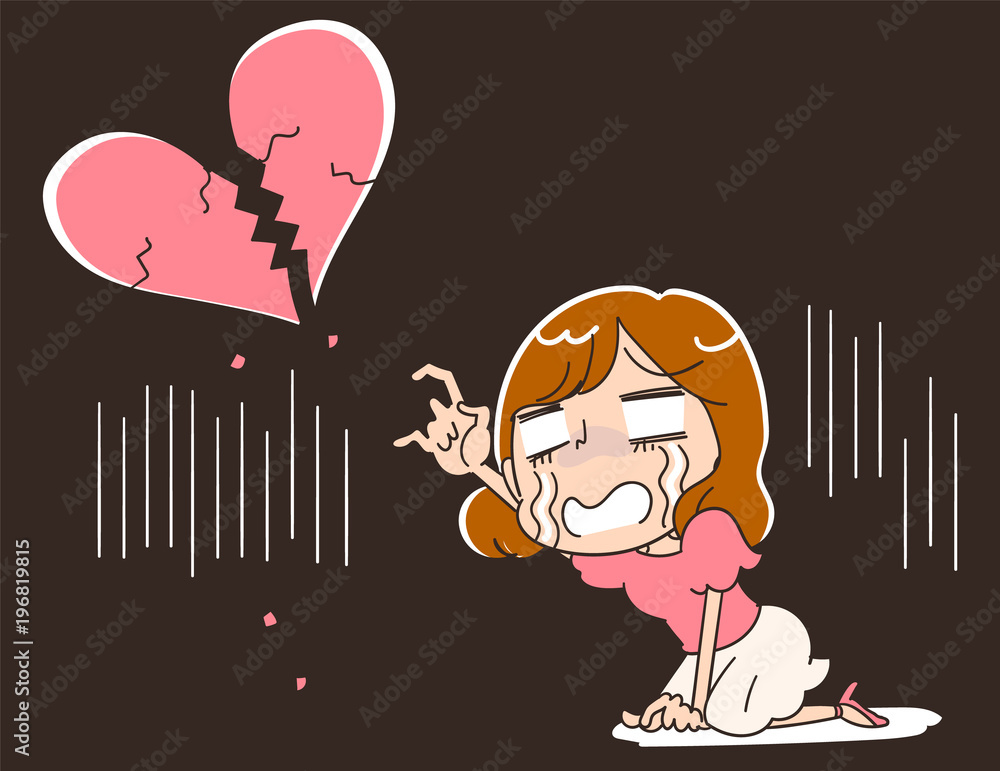 失恋した女性のイラスト Stock Vector Adobe Stock