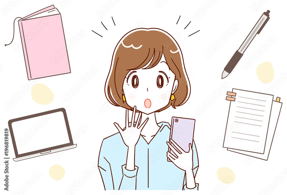スマホと女性 資格 仕事のイメージイラスト Stock Vector Adobe Stock スマホと女性 資格 仕事のイメージイラスト Stock Vector Adobe Stock