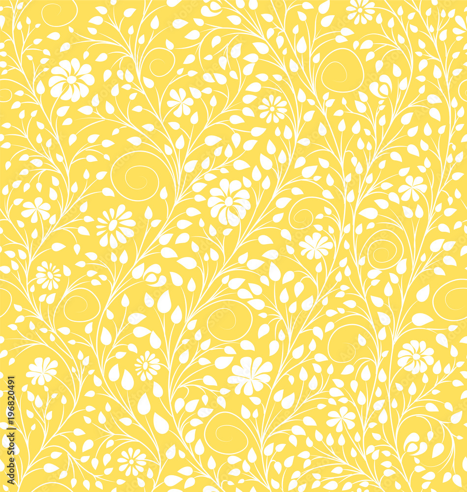 yellow floral background. vector seamless pattern. wedding background.  Stock Vector | Adobe Stock
