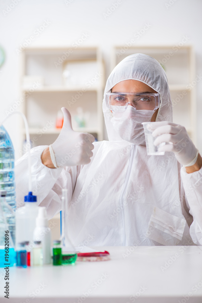 Lab assistant testing water quality Lab assistant testing water quality