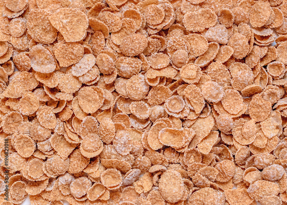 background of breakfast cereal, top view.