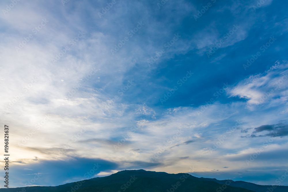 blue sky and mountain in background. blue sky and mountain in background.