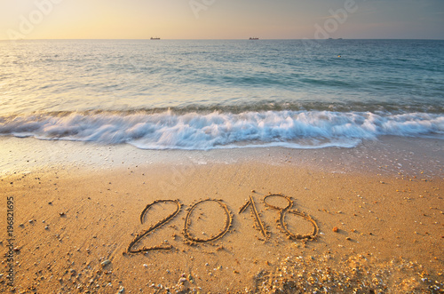 2018 year on the sea shore.