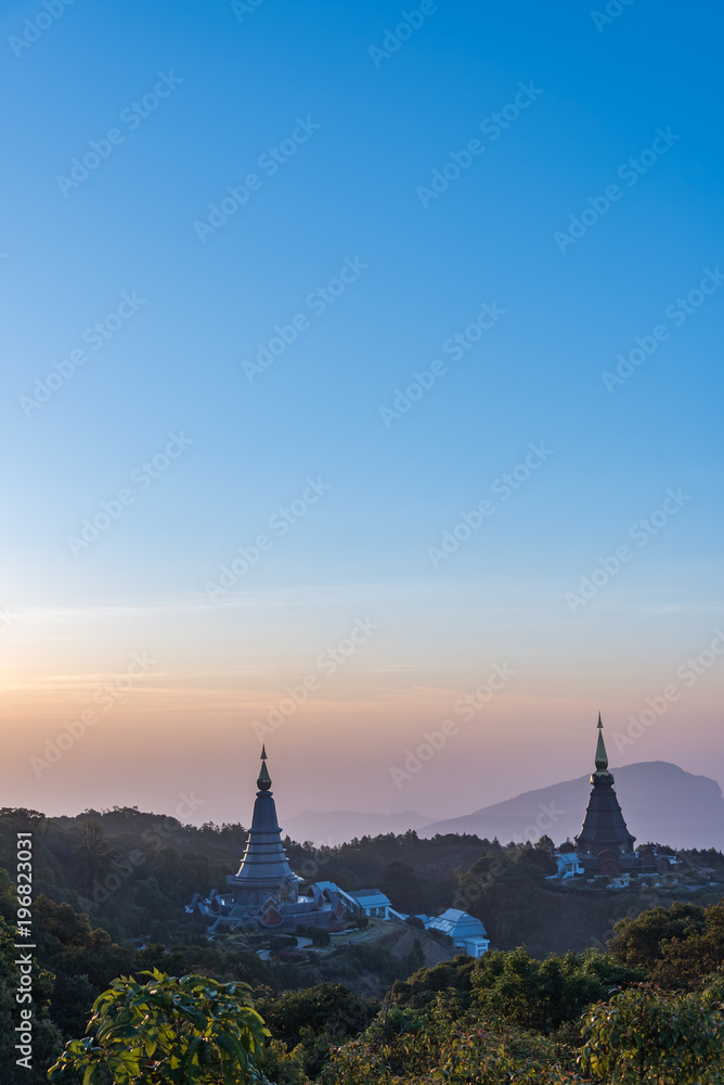 King and Queen Pagodas in mountain