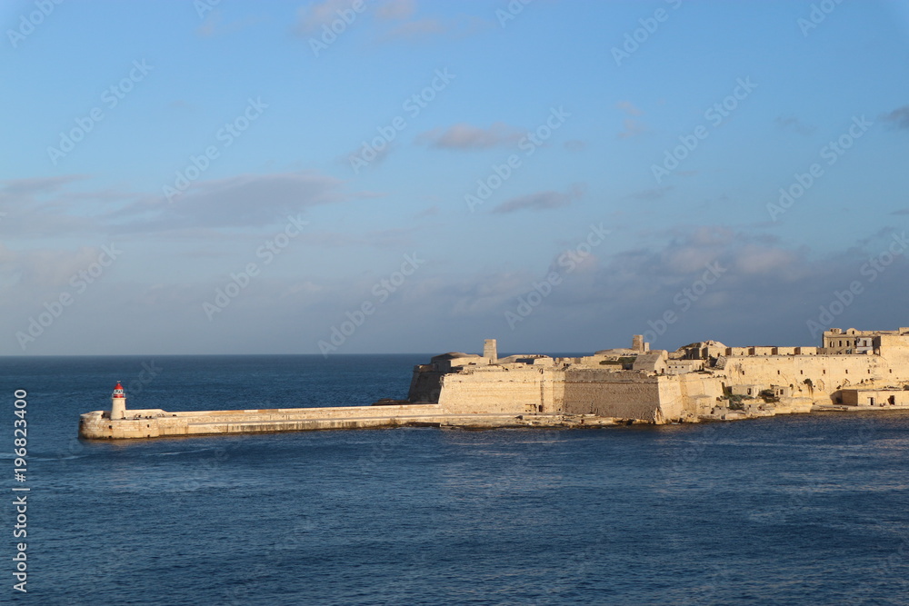 View to fort Rinella, Kalkara, The Grand Harbour, Malta