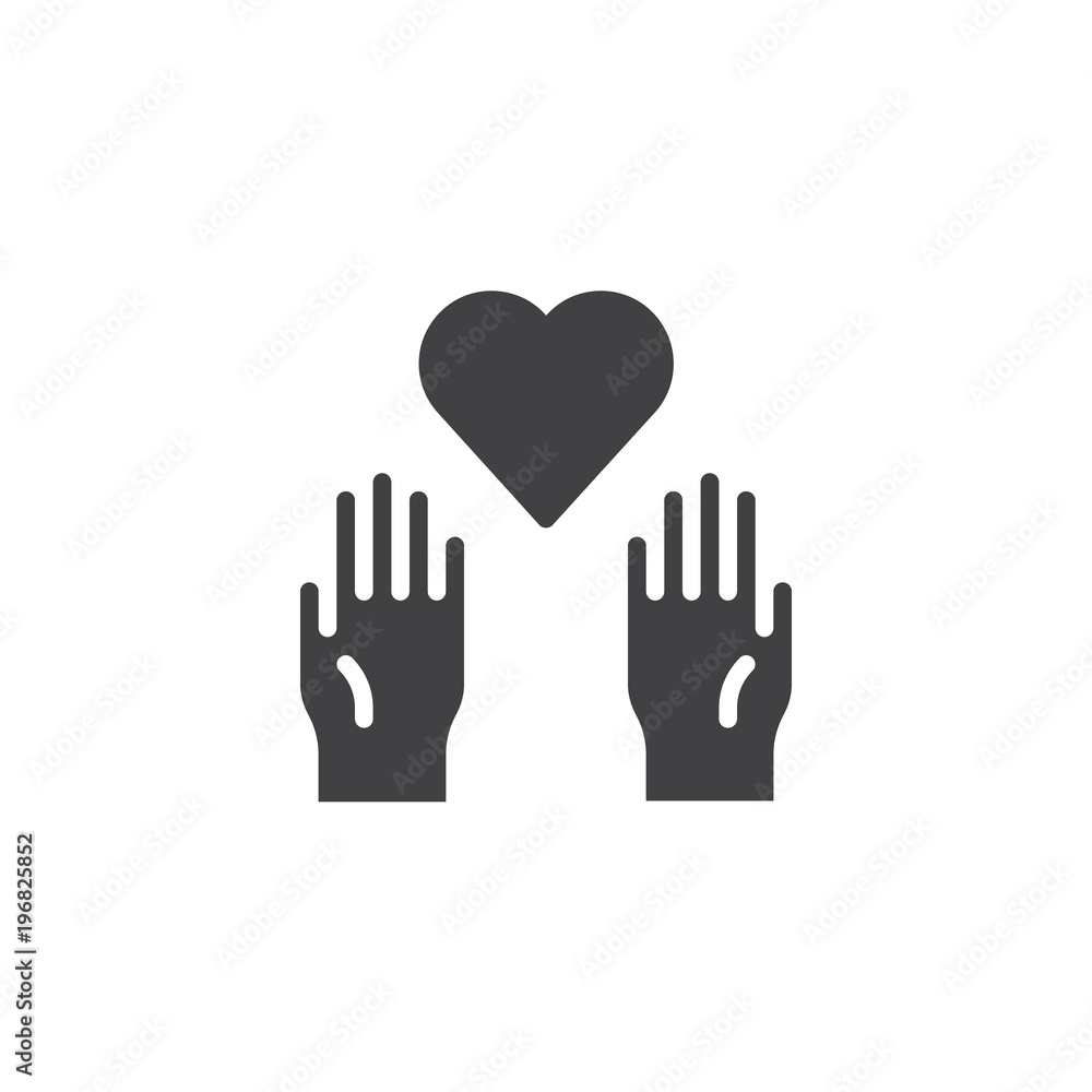 Charity heart on the palms vector icon. filled flat sign for mobile concept and web design. Donation hands with heart simple solid icon. Symbol, logo illustration. Charity heart on the palms vector icon. filled flat sign for mobile concept and web design. Donation hands with heart simple solid icon. Symbol, logo illustration.
