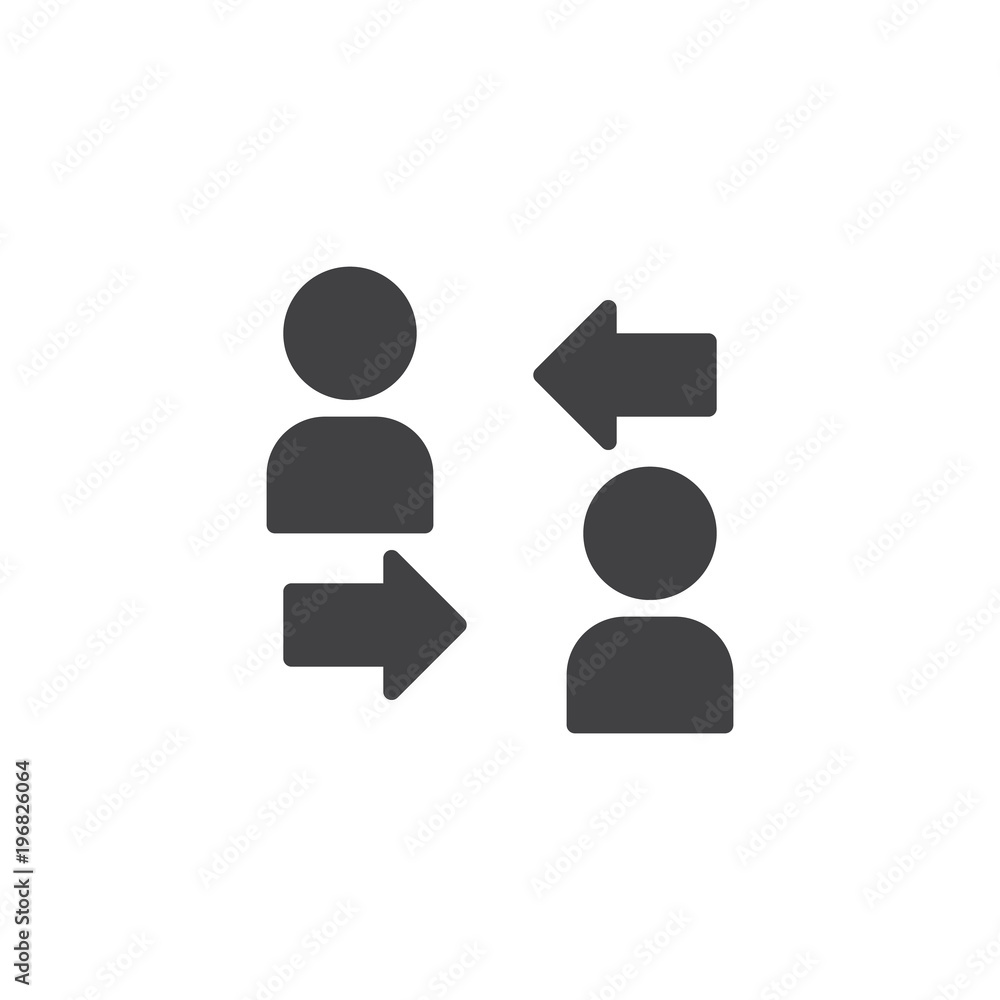 Persons exchange, connection scheme vector icon. filled flat sign for mobile concept and web design. simple solid icon. Symbol, logo illustration. Pixel perfect vector graphics Persons exchange, connection scheme vector icon. filled flat sign for mobile concept and web design. simple solid icon. Symbol, logo illustration. Pixel perfect vector graphics