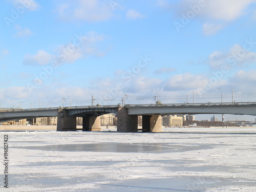 drawbridge across the frozen river © Andrey