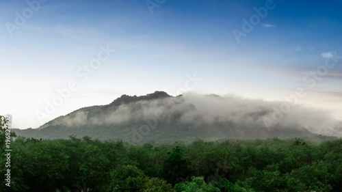 Morning mist on high mountains, landscape