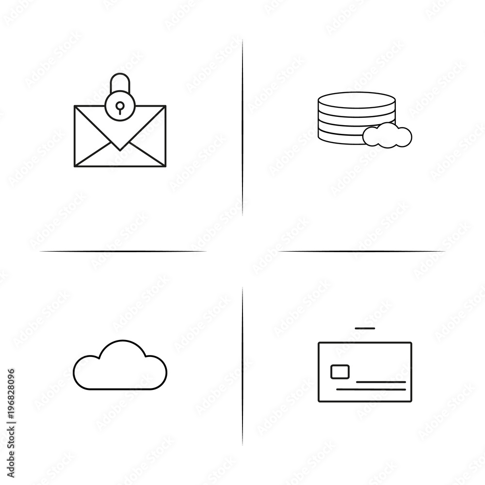 Cyber Security simple linear icon set.Simple outline icons Cyber Security simple linear icon set.Simple outline icons