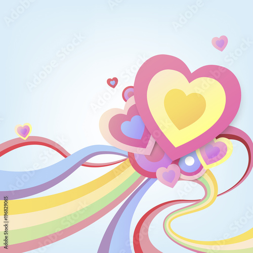 colorful pastel hearts abstract background